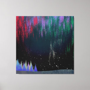 Northern Lights Contemporary Landscape Canvas Print