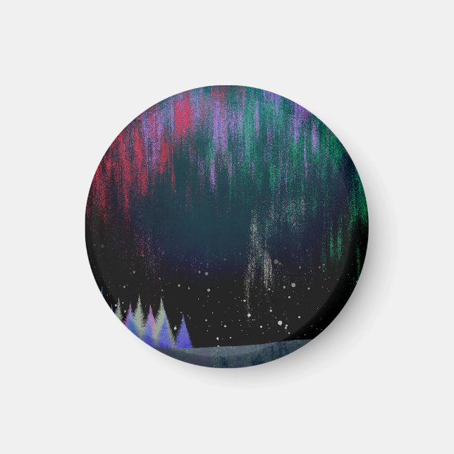 Northern Lights Contemporary Landscape Magnet (Front)