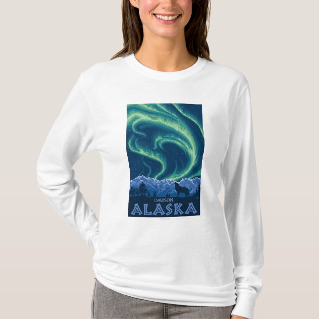 Northern Lights - Dawson, Alaska T-Shirt (Front)