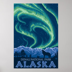 Northern Lights - Denali National Park, Alaska Poster
