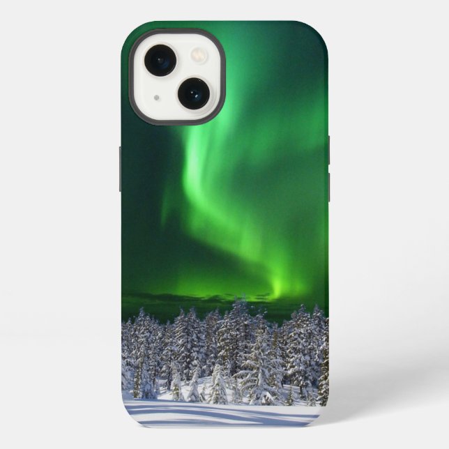 Northern lights during winter iPhone case (Back)