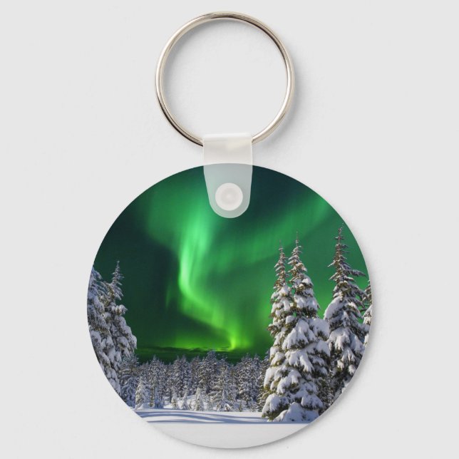 Northern lights during winter  key ring (Front)