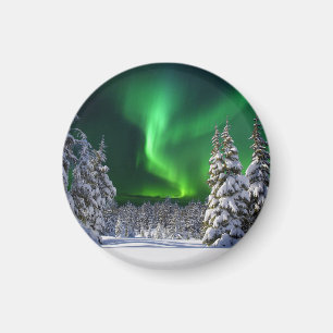 Northern lights during winter magnet
