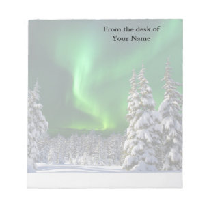 Northern lights during winter notepad
