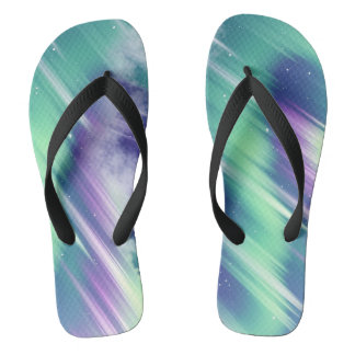 northern lights flip flops
