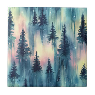 Northern Lights Forest Pattern Tile