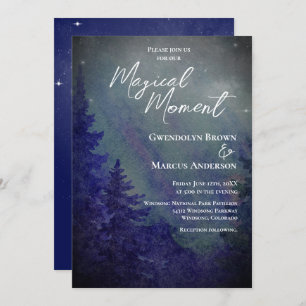 Northern Lights Forrest Magical Moment Wedding Invitation