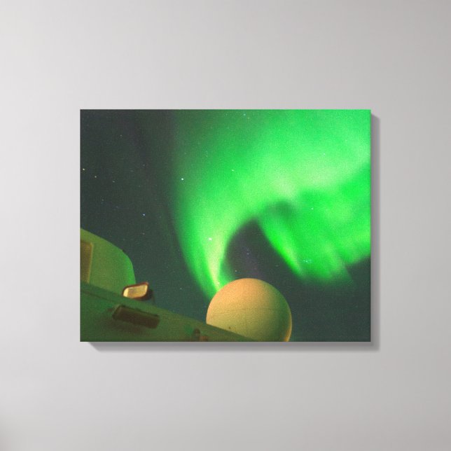 Northern Lights From A Ship At Sea Canvas Print (Front)