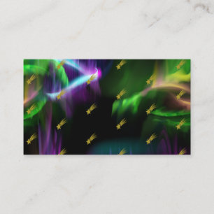 Northern Lights Golden Shooting Stars Sky Wish Business Card