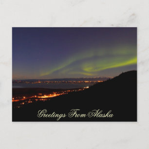 Northern Lights Greeting From Alaska Postcard