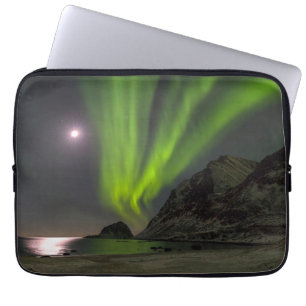 Northern LightS Haukland Beach Island Norway Laptop Sleeve