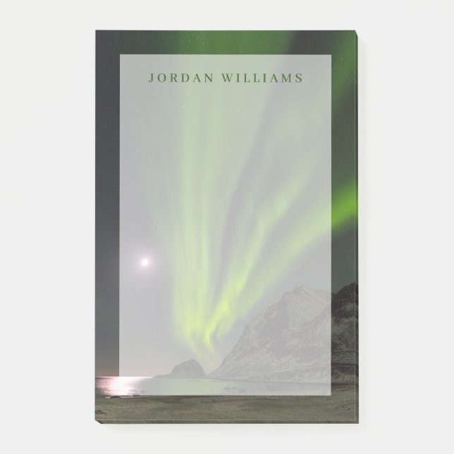 Northern LightS | Haukland Beach Island Norway Post-it Notes (Front)