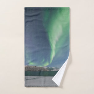Northern Lights in Norway Hand Towel