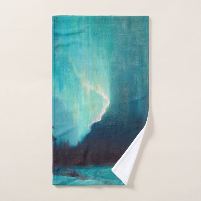 Northern Lights, Juneau, Alaska by Sydney Laurence Hand Towel (Hand Towel)
