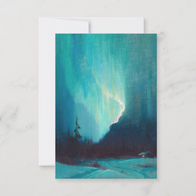 Northern Lights, Juneau, Alaska by Sydney Laurence Thank You Card (Front)