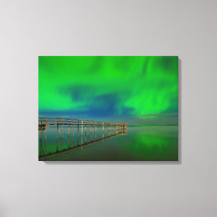 Northern Lights Lake Winnipeg Canada, Manitoba Canvas Print