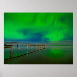 Northern Lights   Lake Winnipeg Canada, Manitoba Poster