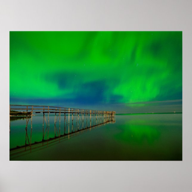 Northern Lights | Lake Winnipeg Canada, Manitoba Poster (Front)