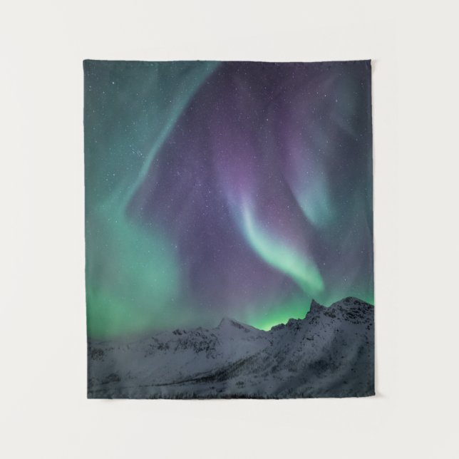 Northern Lights Landscape Photo Tapestry (Front)