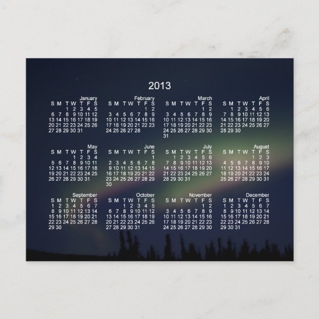Northern Lights Loop; 2013 Calendar Postcard (Front)