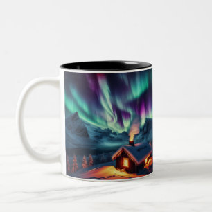 Northern Lights Magic Coffee Mug/Unique Gift Two-Tone Coffee Mug
