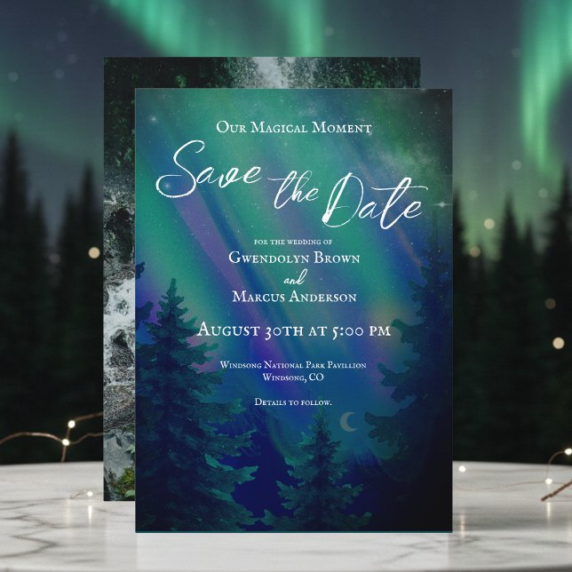 Northern Lights Magical Moment Photo Save the Date (Creator Uploaded)