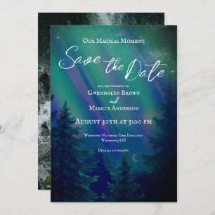 Northern Lights Magical Moment Save the Date Photo