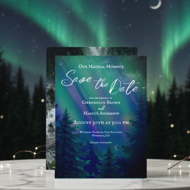 Northern Lights Magical Moment Save the Date Photo (Creator Uploaded)