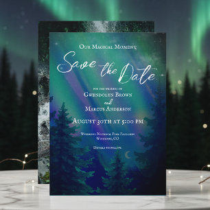 Northern Lights Magical Moment Save the Date Photo
