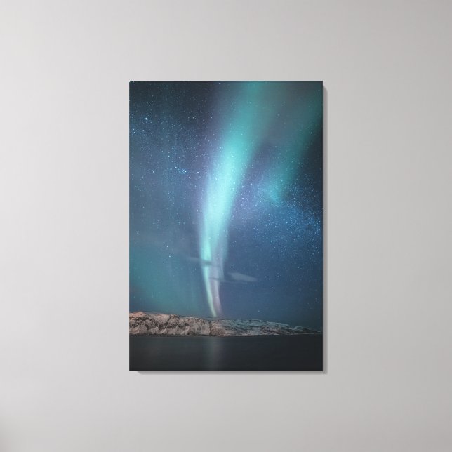 Northern Lights Milky Way Canvas Print (Front)