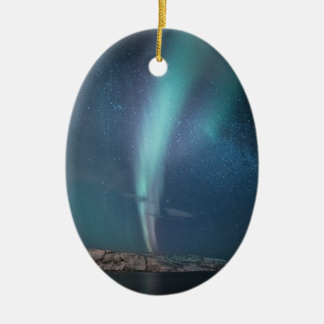 Northern Lights Milky Way Ceramic Tree Decoration (Front)