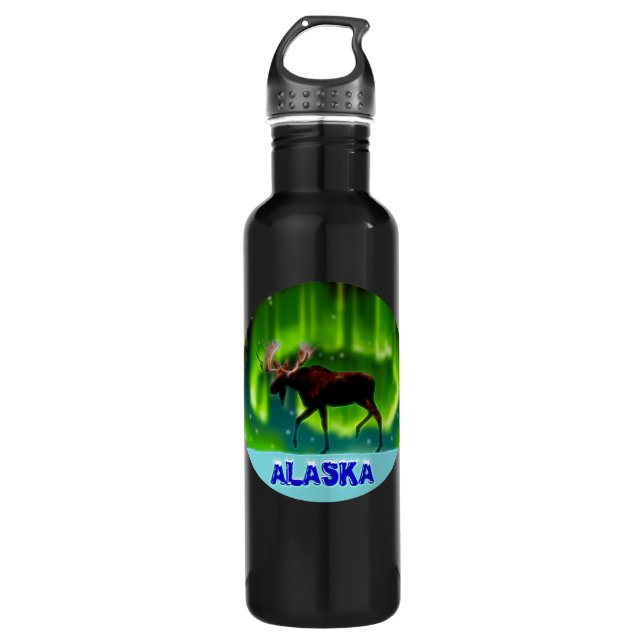Northern Lights Moose 710 Ml Water Bottle (Front)