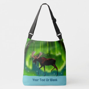 Northern Lights Moose Crossbody Bag