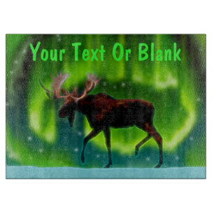 Northern Lights Moose Cutting Board