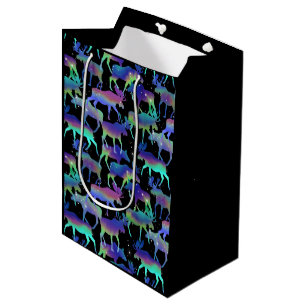 Northern Lights Moose Medium Gift Bag