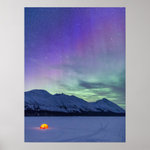 Northern Lights Moose Pass   Kenai Peninsula Poster