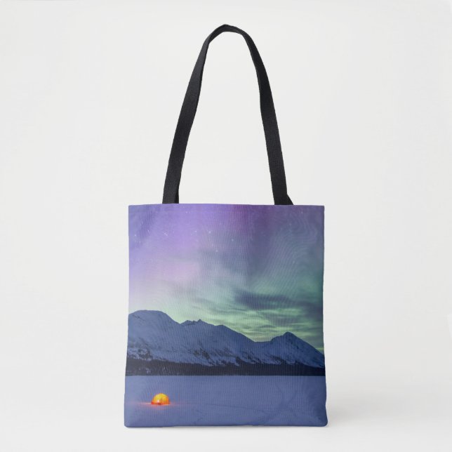 Northern Lights Moose Pass | Kenai Peninsula Tote Bag (Front)