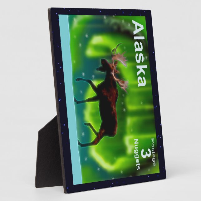 Northern Lights Moose Plaque (Side)