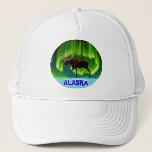 Northern Lights Moose Trucker Hat