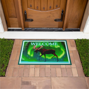 Northern Lights Moose - Welcome Doormat
