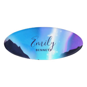 Northern Lights Name Tag