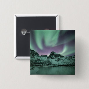 Northern Lights Nature Photo 15 Cm Square Badge