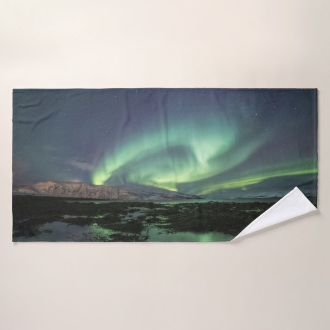 Northern Lights Nature Photo Bath Towel (Bath Towel)