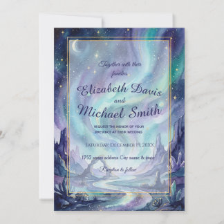 Northern Lights Night Sky Romantic Landscape Invitation