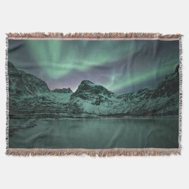 Northern Lights North Norway Throw Blanket (Front)