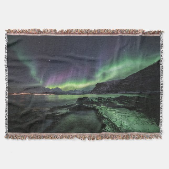 Northern Lights North Norway Throw Blanket (Front)