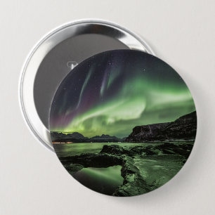 Northern Lights Norway 10 Cm Round Badge