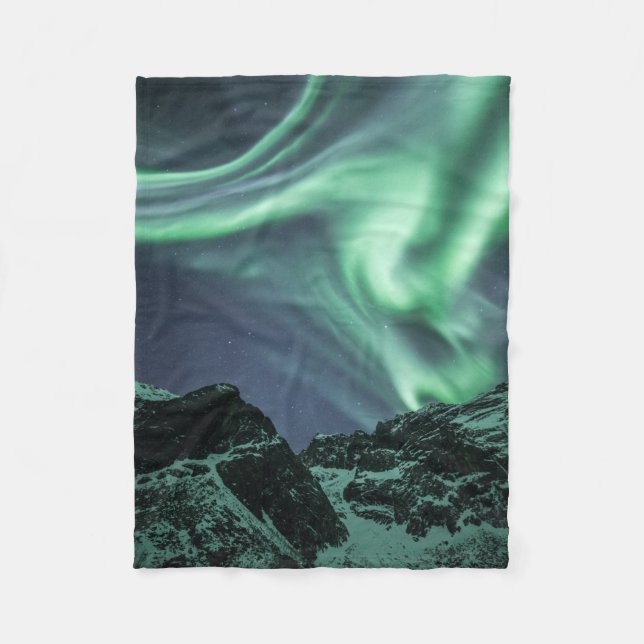 Northern Lights Norway Fleece Blanket (Front)