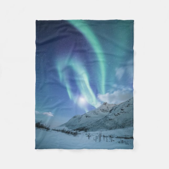 Northern Lights Norway Fleece Blanket (Front)