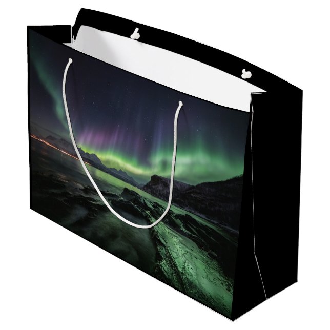 Northern Lights Norway Large Gift Bag (Back Angled)